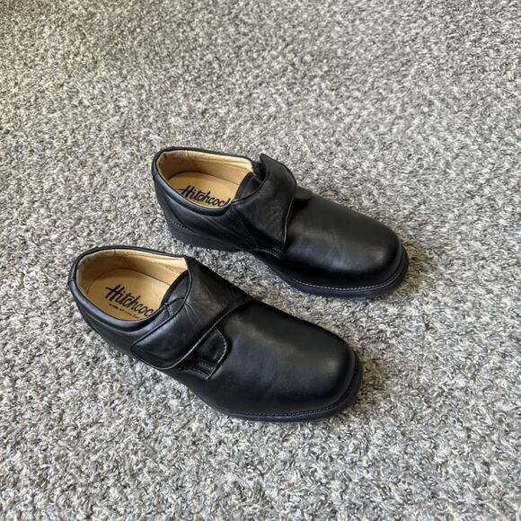 Hitchcock Men Black Moc Monk Strap Comfort Walking Shoes Loafers 9.5 6E Leather - Picture 4 of 13